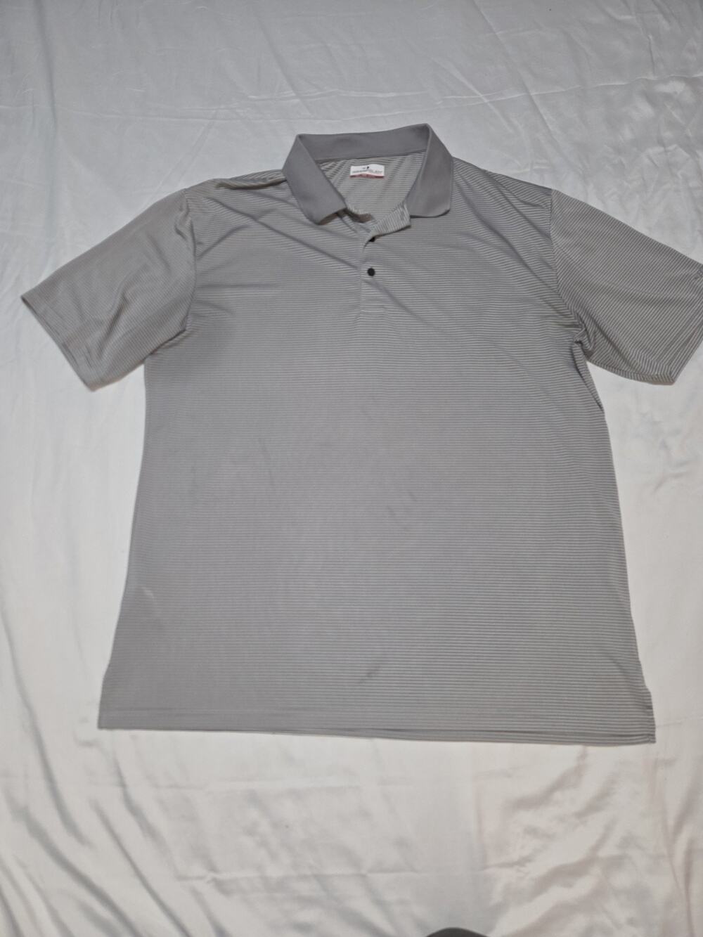 Grand Slam Performance Men's Short Sleeve Golf Polo Shirt Grey Striped Xxlt